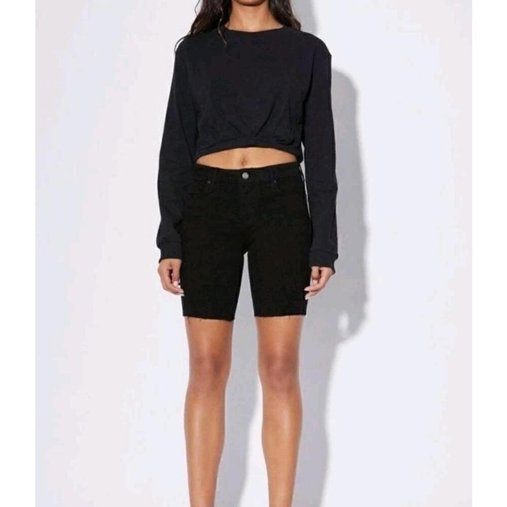 RtA Black Denim Toure Biker Shorts Cycle Size 25